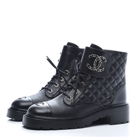 chanel no 9 boots|chanel lace up combat boots.